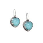Aegean colors heart earrings in Sterling Silver