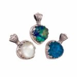 Aegean colors heart pendant in Sterling Silver