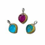 Iris Heart pendant in Sterling Silver with Gold Plated Parts