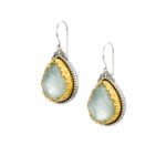 Dione teardrop earrings in Sterling silver with Gold plated parts