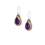 Dione teardrop earrings in Sterling silver with Gold plated parts