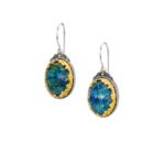 Dione oval earrings in sterling silver with Gold plated parts
