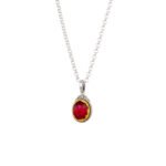 Dione oval pendant in sterling silver with Gold plated parts