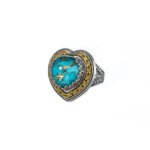 Iris ring in Sterling silver with Gold Plated Parts