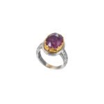 Iris ring in Sterling Silver with Gold Plated Parts