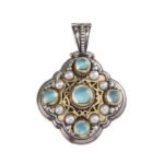 Aphrodite pendant in 18K Gold and Sterling Silver