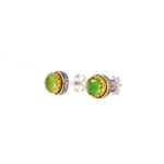 Iris stud earrings in Sterling Silver with Gold plated parts