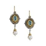 Byzantine long earrings in 18K Gold and Sterling silver