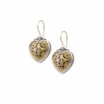 Mediterranean heart earrings in 18K Gold and Sterling Silver