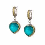 Iris Heart earrings in 18K Gold and Sterling Silver