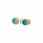 Iris stud earrings in 18K Gold and Sterling Silver