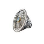 Filigree cross ring in 18K Gold and Sterling Silver