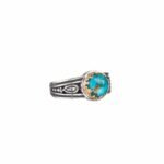 Aegean colors ring in 18K Gold and Sterling Silver