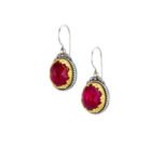 Dione oval earrings in sterling silver with Gold plated parts