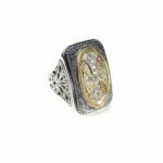 Byzantine ring in 18K Gold and Sterling Silver