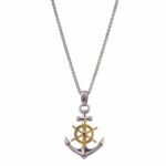 Anchor pendant in Sterling Silver with Gold Plated parts