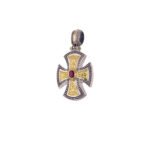 Maltese Patmos cross in 18K Gold & Sterling Silver