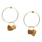 Heart hoop earrings in 18K Gold