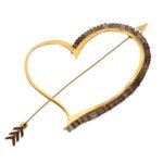 Heart shaped brooch in 18K Gold with gemstones