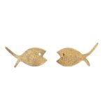 Fish stud earrings in 18K Gold