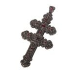 Byzantine double cross in Sterling Silver and semi precious stones