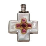 Cross in 18K Gold and  Sterling Silver