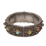 Bracelet in 18K Gold and Sterling Silver with semi precious stones