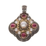 Pendant in 18K Gold and Sterling Silver