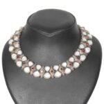 Necklace in 18K Gold, Sterling Silver, Mother of Pearl and Rubies