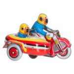 Κουρδιστή Μεταλλική Μοτοσυκλέτα με Καλάθι