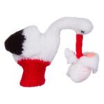 Πλεκτή Δαχτυλόκουκλα Πελαργός με Μωρό