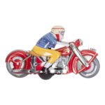 Κουρδιστή Μεταλλική Μοτοσυκλέτα Με Αναβάτη