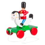 Ξύλινο Συρόμενο Στρατιωτάκι σε Άλογο