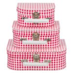 Βαλιτσάκι Καρό Κόκκινο - Λευκό