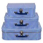 Βαλιτσάκι Ριγέ Λευκό - Μπλε