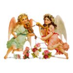 Χαλκομανία Άγγελοι με Βιολί και Άρπα