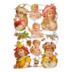 Χαλκομανία Παιδιά με Λουλούδια