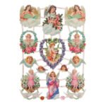 Χαλκομανία Άγγελοι με Λουλούδια