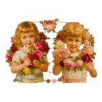 Χαλκομανία Δύο Παιδιά με Στεφάνια Λουλουδιών