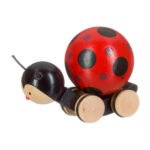 Πασχαλίτσα Ξύλινη με Κυλιόμενη Μπάλα στην Πλάτη