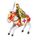 Κουρδιστός Μεταλλικός Ιππότης Έφιππος