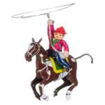 Κουρδιστός Μεταλλικός Καουμπόη με Λάσο σε Άλογο