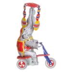 Κουρδιστός Μεταλλικός Ελέφαντας σε Ποδήλατο