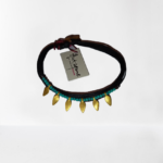 Βραχιόλι με Επιχρυσωμένα Ασημένια Φυλλαράκια και Χάντρες Τυρκουάζ