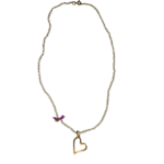 Κολιέ με Καρδιά από Επιχρυσωμένο Ασήμι