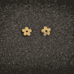 Καρφωτά Σκουλαρίκια Λουλούδια από Επιχρυσωμένο Ασήμι