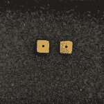 Καρφωτά Σκουλαρίκια Τετράγωνα από Επιχρυσωμένο Ασήμι