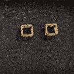 Καρφωτά Σκουλαρίκια Κύβοι από Επιχρυσωμένο Ασήμι