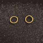Καρφωτά Σκουλαρίκια Κύκλοι από Επιχρυσωμένο Ασήμι