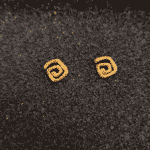 Καρφωτά Σκουλαρίκια Τετράγωνη Σπείρα από Επιχρυσωμένο Ασήμι